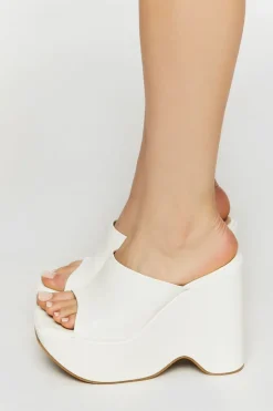 Faux Leather Platform Wedges