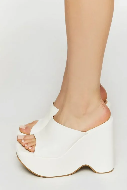 Faux Leather Platform Wedges