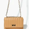 Faux Leather Quilted Chain Crossbody Bag