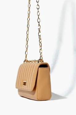 Faux Leather Quilted Chain Crossbody Bag