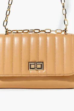 Faux Leather Quilted Chain Crossbody Bag