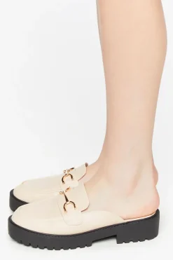 Faux Leather Slip-On Lug-Sole Oxfords