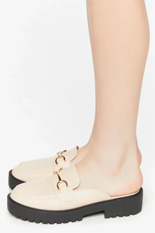 Faux Leather Slip-On Lug-Sole Oxfords