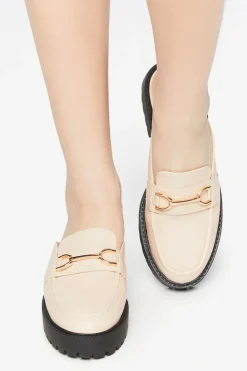 Faux Leather Slip-On Lug-Sole Oxfords