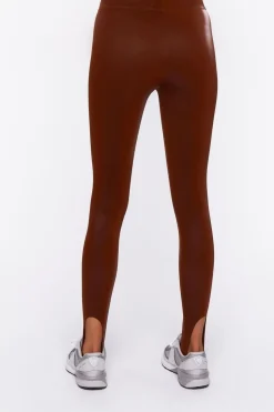 Faux Leather Stirrup Leggings