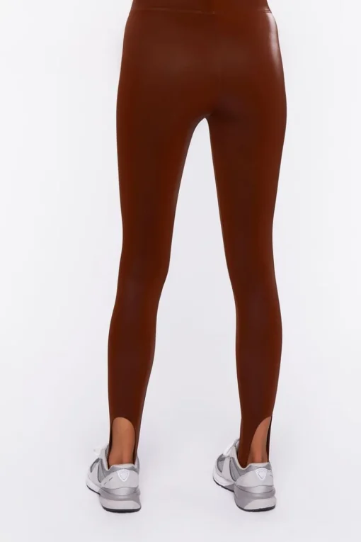 Faux Leather Stirrup Leggings