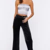 Faux Leather Straight-Leg Pants