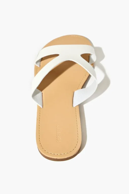 Faux Leather Strappy Flat Sandals