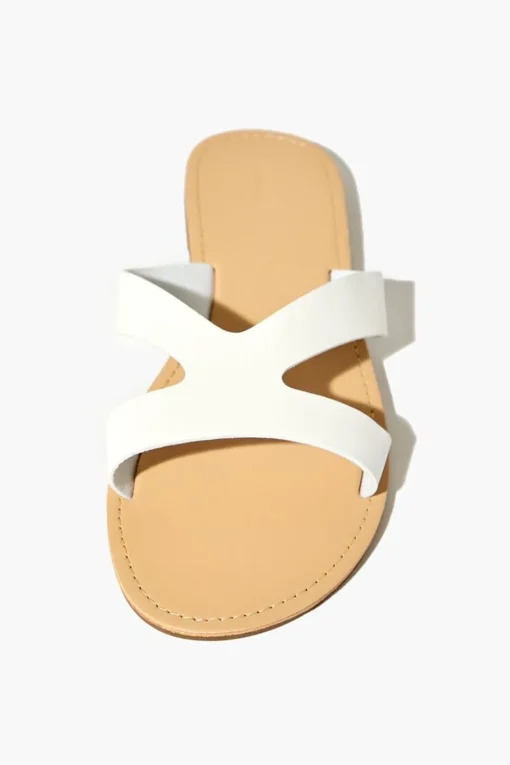Faux Leather Strappy Flat Sandals