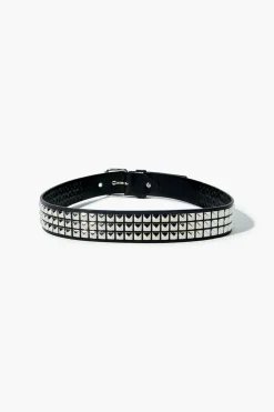 Faux Leather Studded Belt