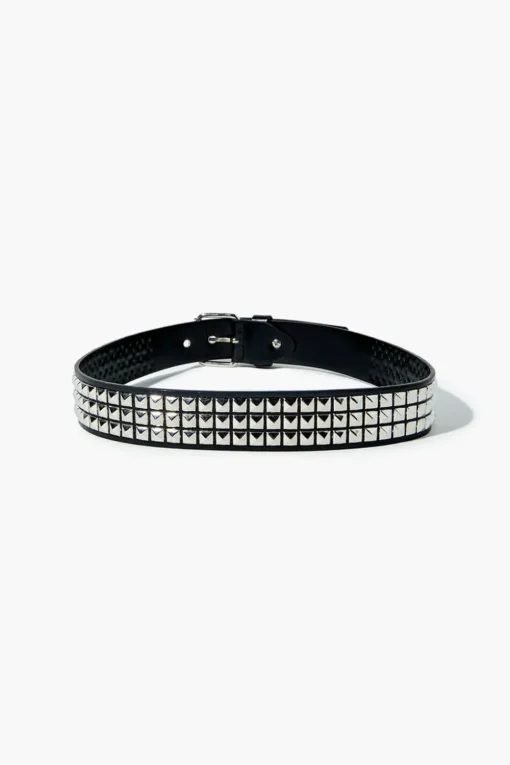 Faux Leather Studded Belt