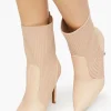 Faux Leather-Trim Sock Booties