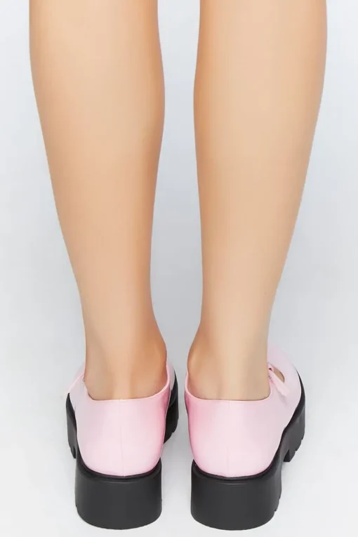 Faux Patent Leather Mary Jane Flatforms
