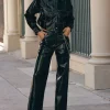 Faux Patent Leather Pants