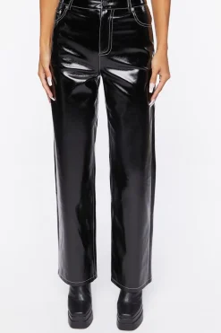 Faux Patent Leather Pants