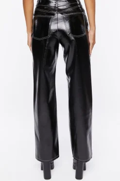 Faux Patent Leather Pants