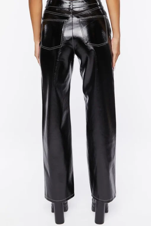 Faux Patent Leather Pants