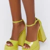 Faux Patent Leather Platform Heels