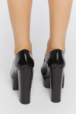 Faux Patent Leather Pumps