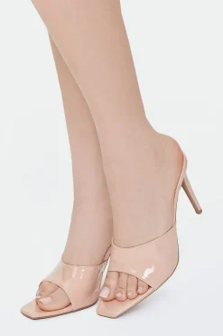 Faux Patent Leather Stiletto Heels