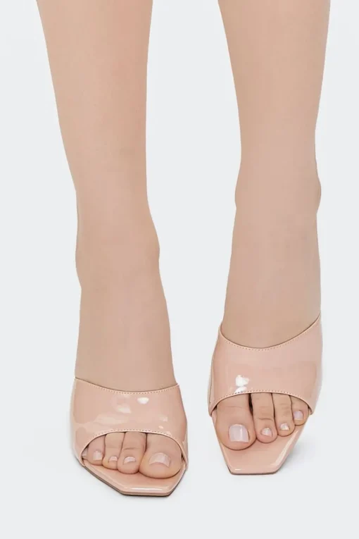 Faux Patent Leather Stiletto Heels