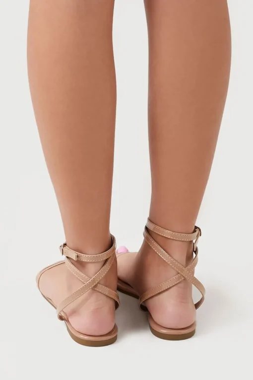 Faux Patent Leather Strappy Sandals