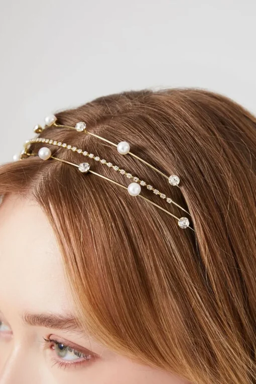 Faux Pearl & Rhinestone Headband