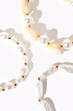 Faux Pearl & Shell Bracelet Set