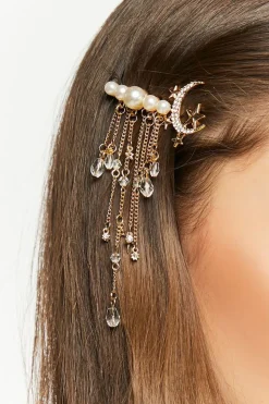 Faux Pearl Celestial Chain Gator Clip