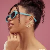 Faux Pearl Floral Drop Earrings