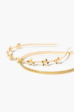 Faux Pearl Flower Headband Set