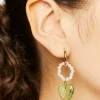 Faux Pearl Heart Drop Earrings