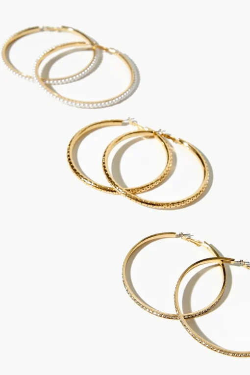 Faux Pearl Hoop Earring Set