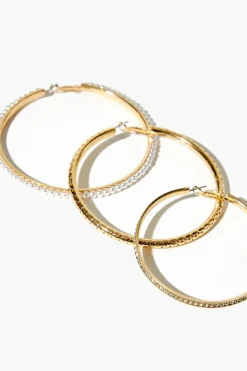 Faux Pearl Hoop Earring Set