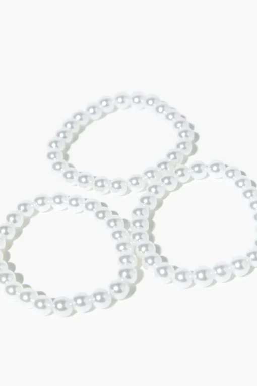 Faux Pearl Stretch Bracelet Set