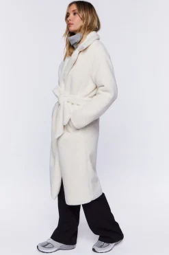 Faux Shearling Belted Coat