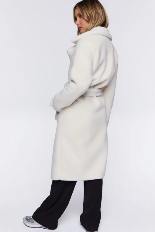 Faux Shearling Belted Coat