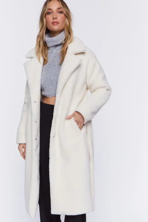 Faux Shearling Belted Coat