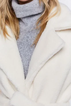 Faux Shearling Belted Coat