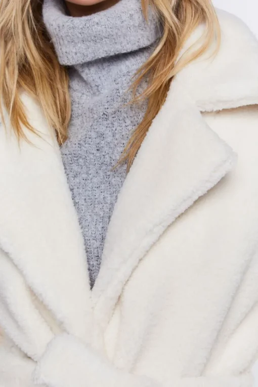 Faux Shearling Belted Coat