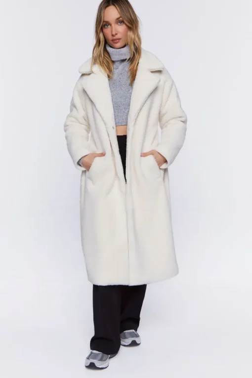 Faux Shearling Belted Coat