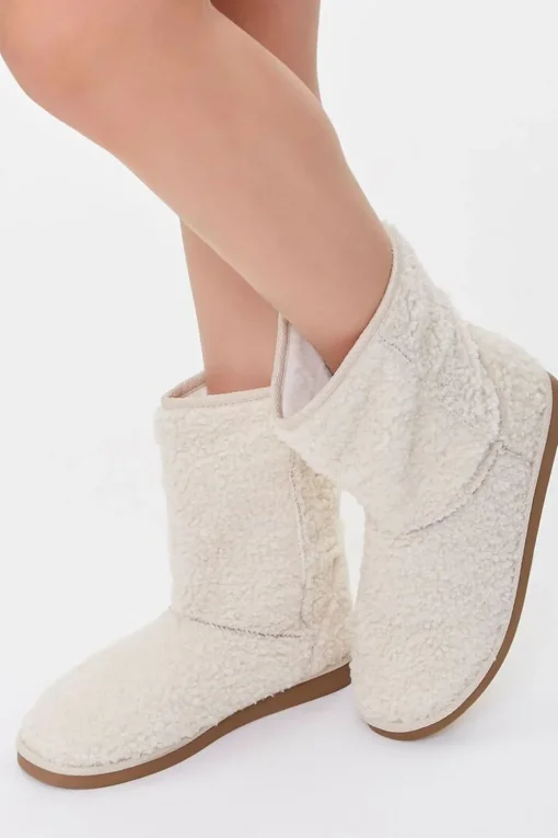 Faux Shearling Slip-On Booties