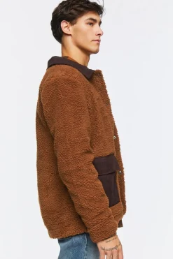 Faux Shearling Snap-Button Jacket