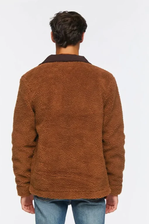 Faux Shearling Snap-Button Jacket