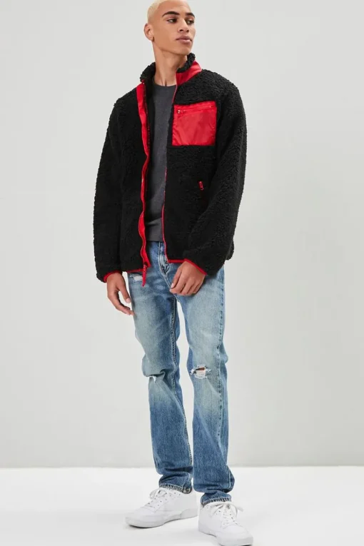 Faux Shearling Zip-Up Jacket