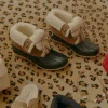 Faux Shearling-Lined Duck Booties