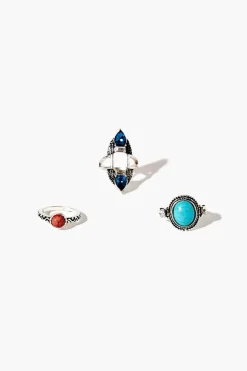 Faux Stone Ring Set