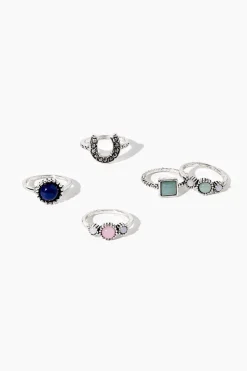 Faux Stone Ring Set