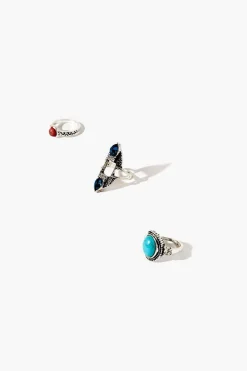 Faux Stone Ring Set