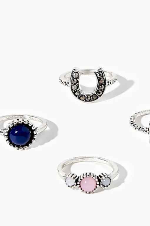Faux Stone Ring Set